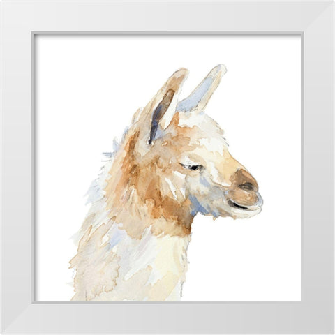 Sleepy Llama White Modern Wood Framed Art Print by Loreth, Lanie
