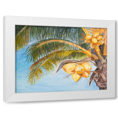 Coconut Palm Trees White Modern Wood Framed Art Print by Odum, Jan