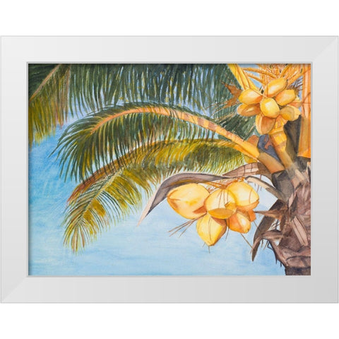 Coconut Palm Trees White Modern Wood Framed Art Print by Odum, Jan