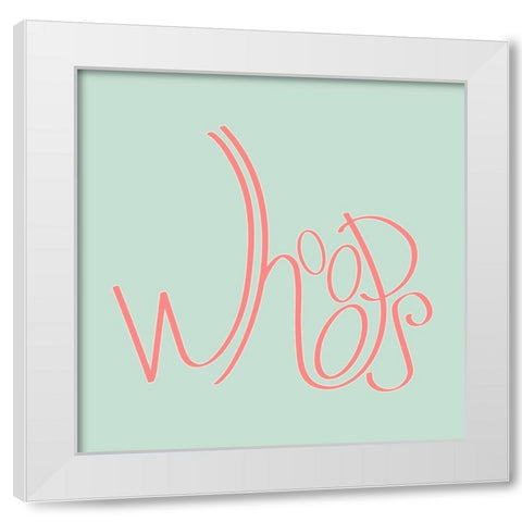 Whoops White Modern Wood Framed Art Print by SD Graphics Studio