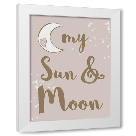 Sun and Moon White Modern Wood Framed Art Print by SD Graphics Studio