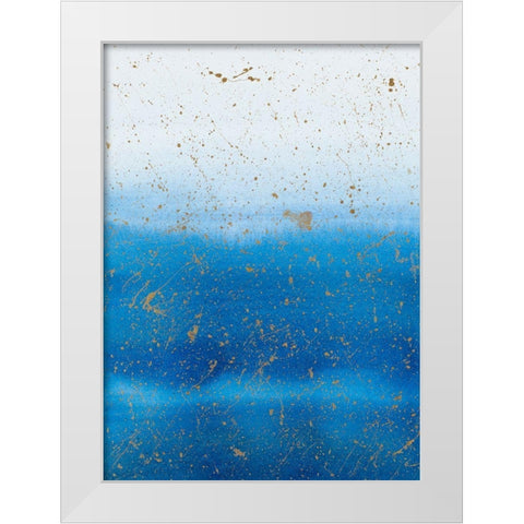 Gold Splash on Blue White Modern Wood Framed Art Print by Bucheli, Amaya
