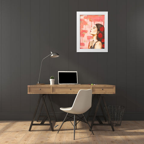 Without Breath White Modern Wood Framed Art Print by Amaya