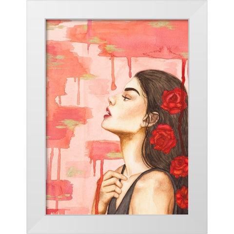 Without Breath White Modern Wood Framed Art Print by Amaya
