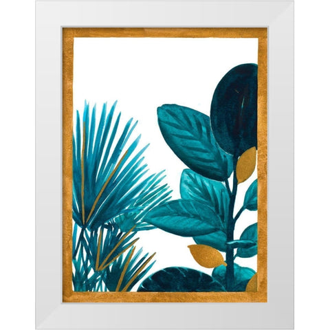 Mystery Teals White Modern Wood Framed Art Print by Bucheli, Amaya