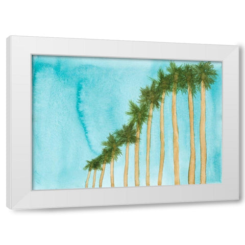 Blue Skies and Palm Trees White Modern Wood Framed Art Print by Bucheli, Amaya
