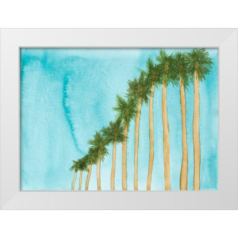 Blue Skies and Palm Trees White Modern Wood Framed Art Print by Bucheli, Amaya