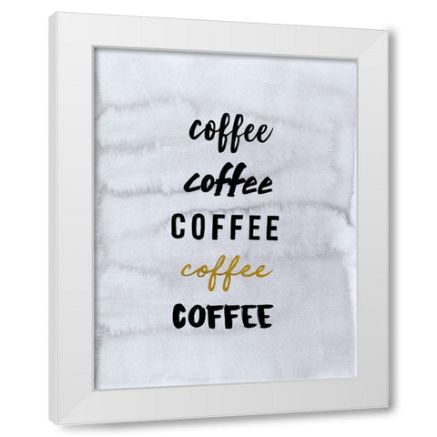 Coffee Ideas White Modern Wood Framed Art Print by Bucheli, Amaya
