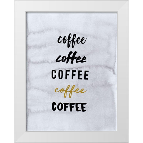 Coffee Ideas White Modern Wood Framed Art Print by Bucheli, Amaya