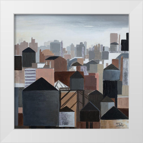 Urban White Modern Wood Framed Art Print by Pinto, Patricia