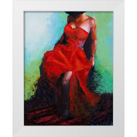 Lady in Red White Modern Wood Framed Art Print by Green, Jenny