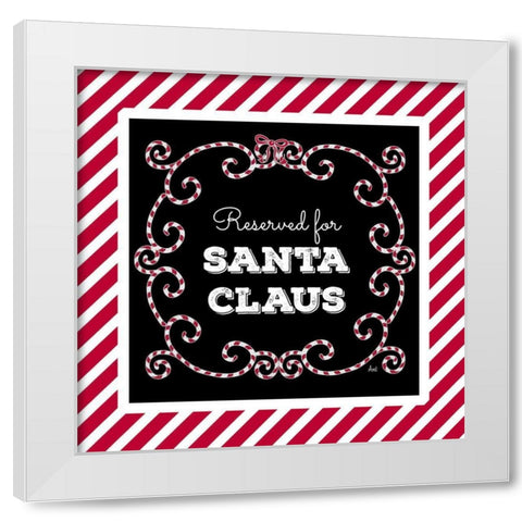 Reserved for Santa on Candy Cane Red Stripes White Modern Wood Framed Art Print by Metz, Andi