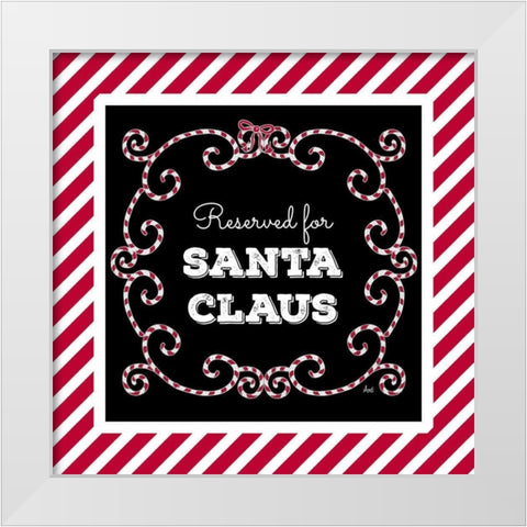 Reserved for Santa on Candy Cane Red Stripes White Modern Wood Framed Art Print by Metz, Andi
