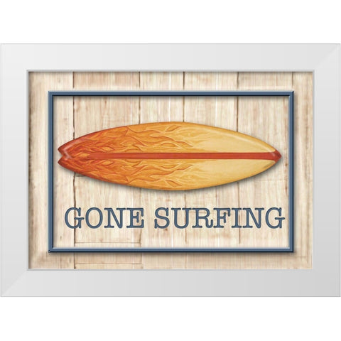 Catch a Wave I White Modern Wood Framed Art Print by Diannart