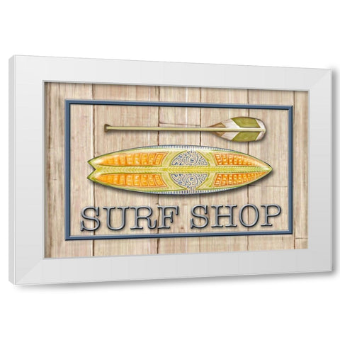 Catch a Wave IV White Modern Wood Framed Art Print by Diannart
