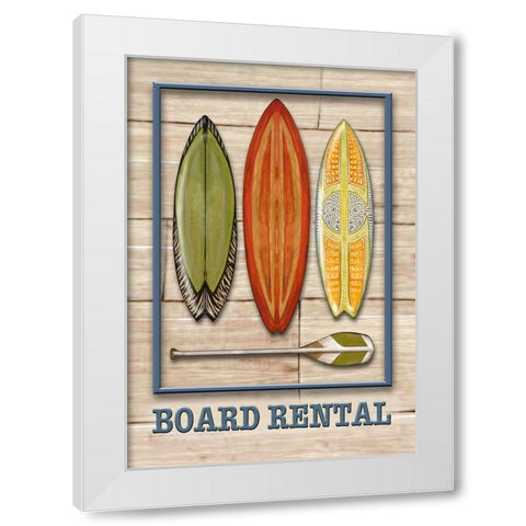 Board Rental White Modern Wood Framed Art Print by Diannart
