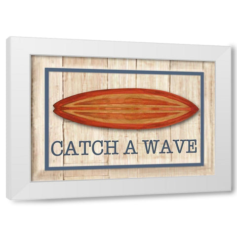 Catch a Wave II White Modern Wood Framed Art Print by Diannart