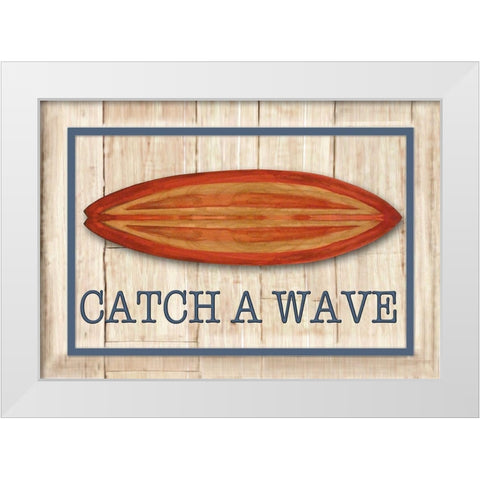 Catch a Wave II White Modern Wood Framed Art Print by Diannart