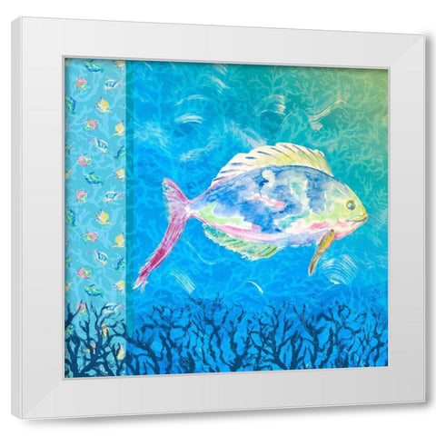 Under the Sea I White Modern Wood Framed Art Print by DeRice, Julie