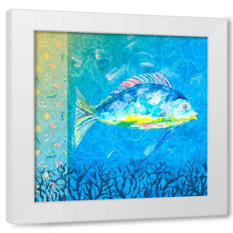 Under the Sea III White Modern Wood Framed Art Print by DeRice, Julie