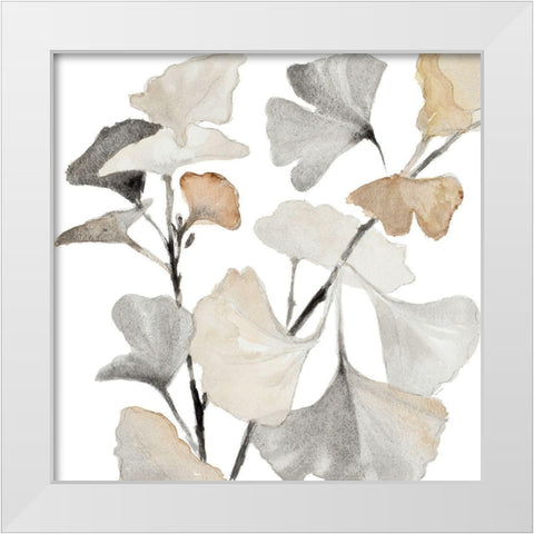 Neutral Ginko Stems I White Modern Wood Framed Art Print by Loreth, Lanie