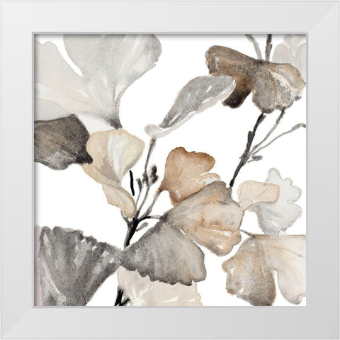 Neutral Ginko Stems II White Modern Wood Framed Art Print by Loreth, Lanie