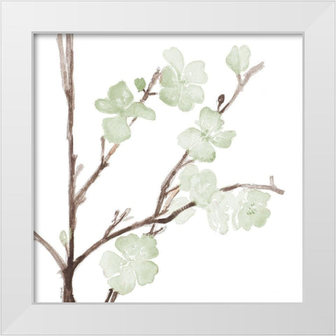 Mint Bloom Stems White Modern Wood Framed Art Print by Loreth, Lanie