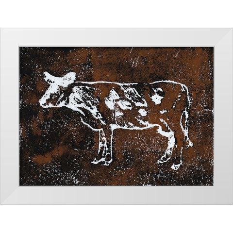Country Cow White Modern Wood Framed Art Print by Loreth, Lanie
