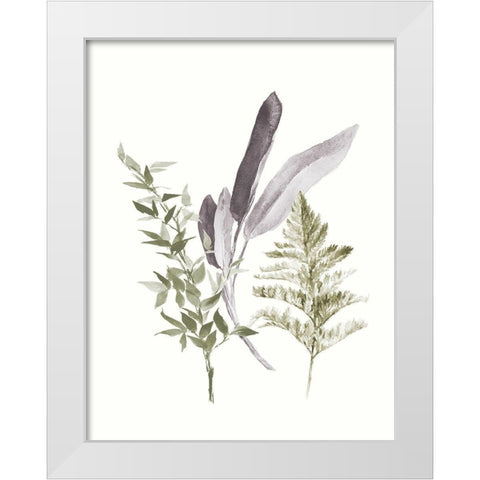 Tonal Leaves II White Modern Wood Framed Art Print by Loreth, Lanie