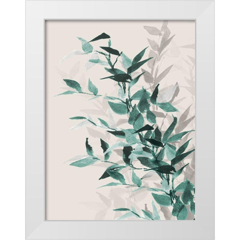 Green Tonal Leaves II White Modern Wood Framed Art Print by Loreth, Lanie