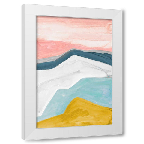 Geometric Mountains White Modern Wood Framed Art Print by Danelle, B.