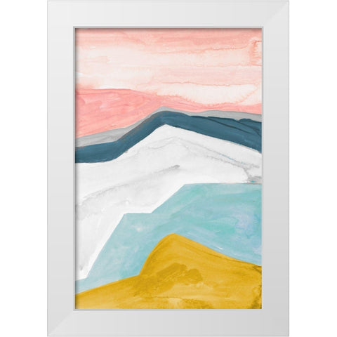 Geometric Mountains White Modern Wood Framed Art Print by Danelle, B.