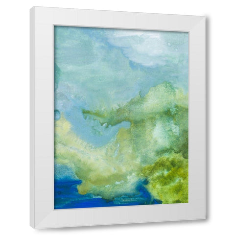 Blue Washed Skies White Modern Wood Framed Art Print by Danelle, B.