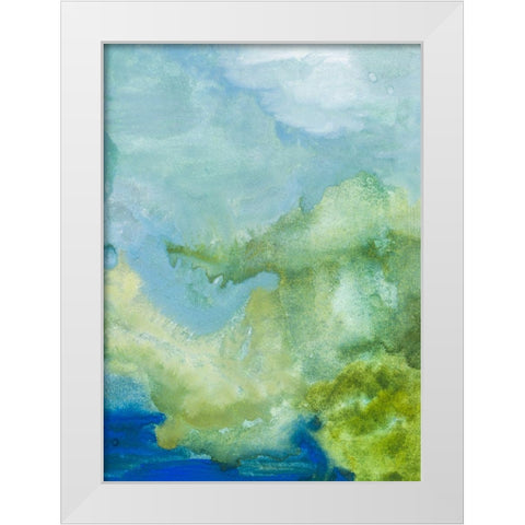 Blue Washed Skies White Modern Wood Framed Art Print by Danelle, B.