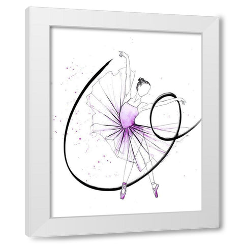 Dancing Ballerina I White Modern Wood Framed Art Print by SD Graphics Studio