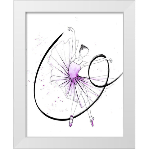 Dancing Ballerina I White Modern Wood Framed Art Print by SD Graphics Studio