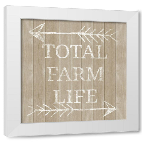 Total Farm Life White Modern Wood Framed Art Print by SD Graphics Studio