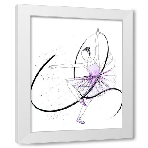 Dancing Ballerina II White Modern Wood Framed Art Print by SD Graphics Studio