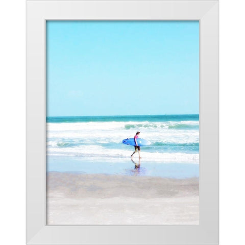East Coast Surf Girl White Modern Wood Framed Art Print by Wilson, Kali