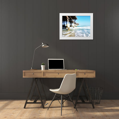 Cocoa Pier White Modern Wood Framed Art Print by Wilson, Kali