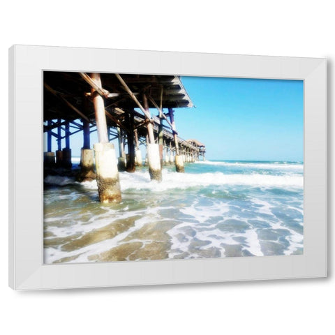 Cocoa Pier White Modern Wood Framed Art Print by Wilson, Kali