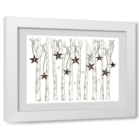 Merry and Bright Birch Trees I White Modern Wood Framed Art Print by Metz, Andi