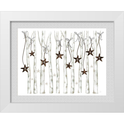 Merry and Bright Birch Trees II White Modern Wood Framed Art Print by Metz, Andi