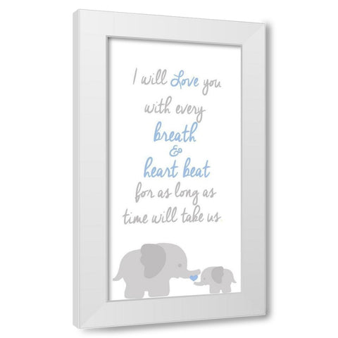 Breath And Heart Beat White Modern Wood Framed Art Print by Quach, Anna