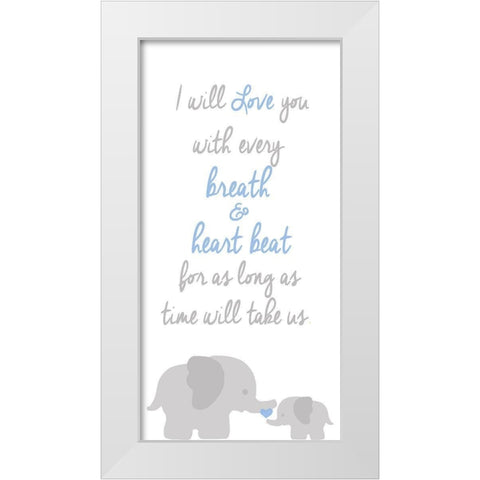 Breath And Heart Beat White Modern Wood Framed Art Print by Quach, Anna