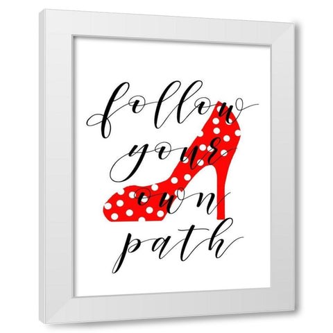 Follow your Path White Modern Wood Framed Art Print by Quach, Anna