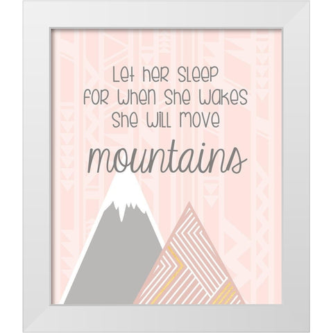 Shell Move Mountains White Modern Wood Framed Art Print by Quach, Anna