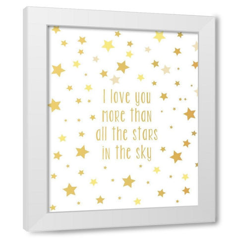 Love You More White Modern Wood Framed Art Print by Quach, Anna