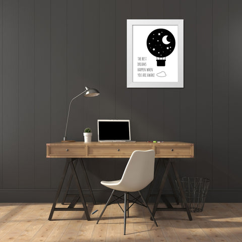 Best Dreams White Modern Wood Framed Art Print by Quach, Anna