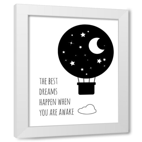 Best Dreams White Modern Wood Framed Art Print by Quach, Anna